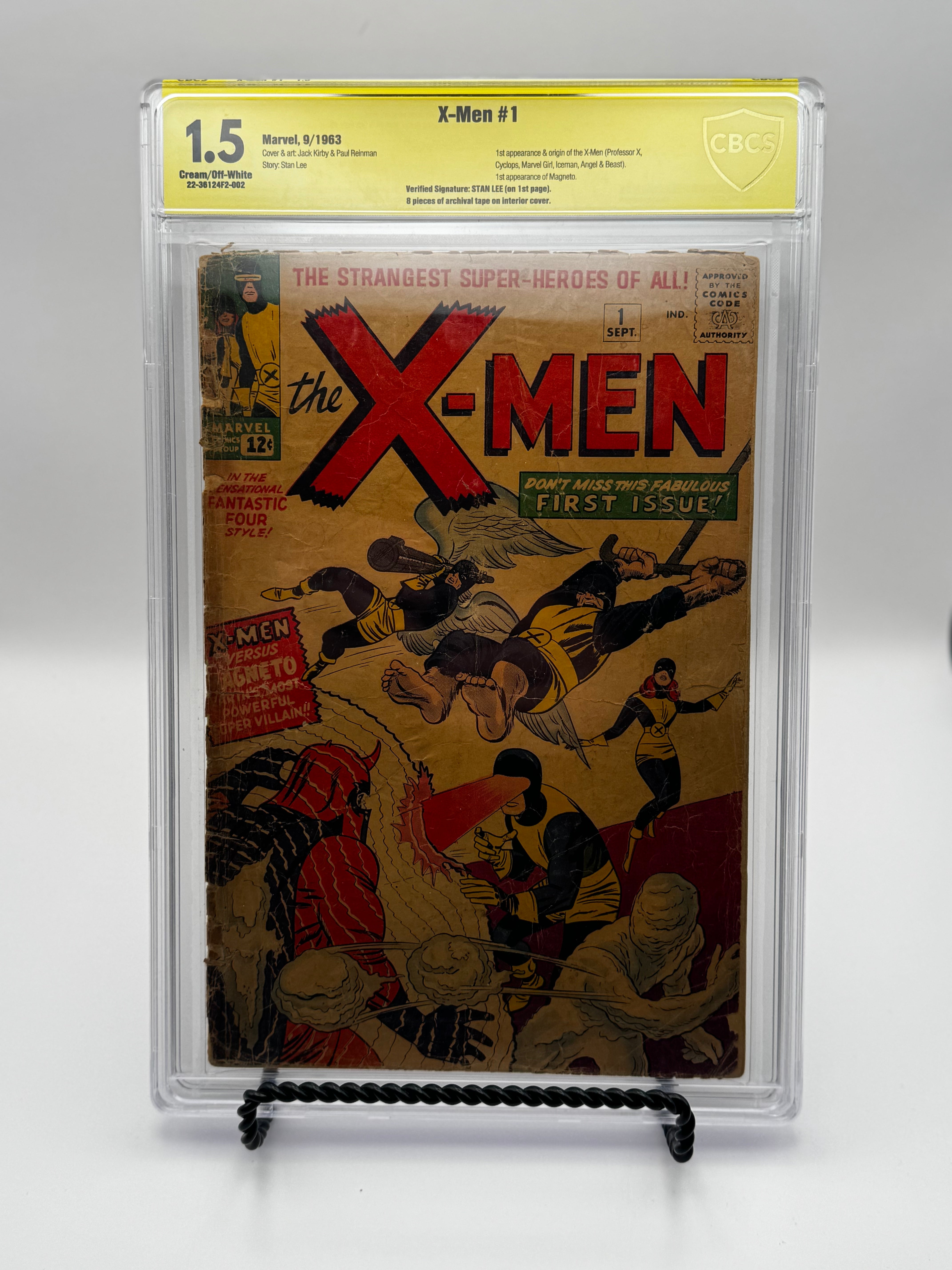 X-Men #1 CBCS 1.5 Yellow Label Signed by Stan Lee Verified Signature 1963 [IN STOCK] Main image