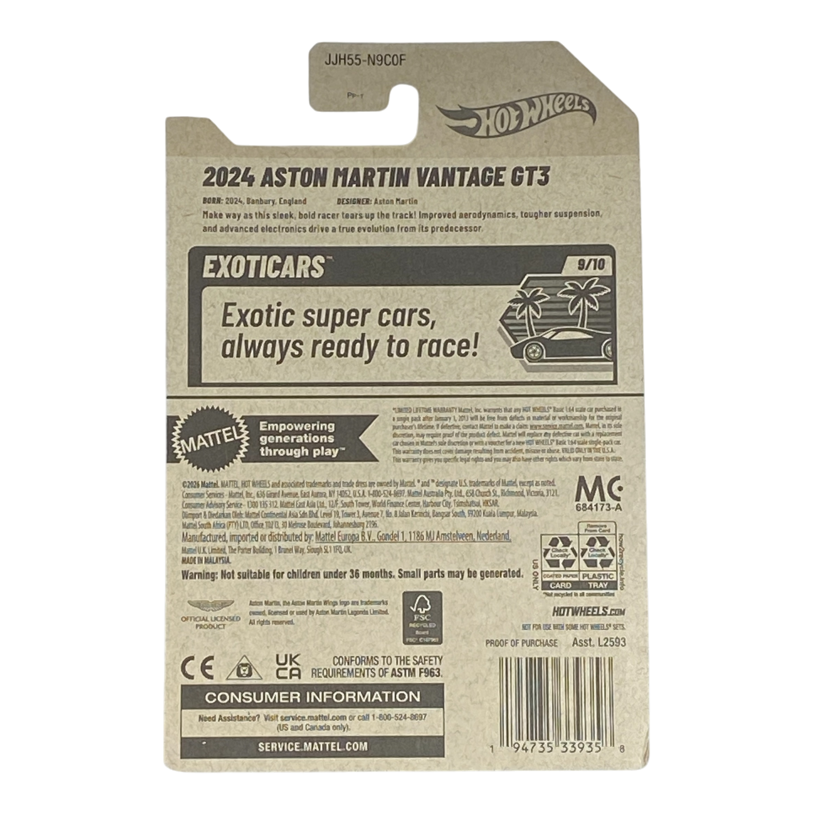 Hot Wheels 2024 Aston Martin Vantage GT3 | Exoticars Series 9/10 Secondary image