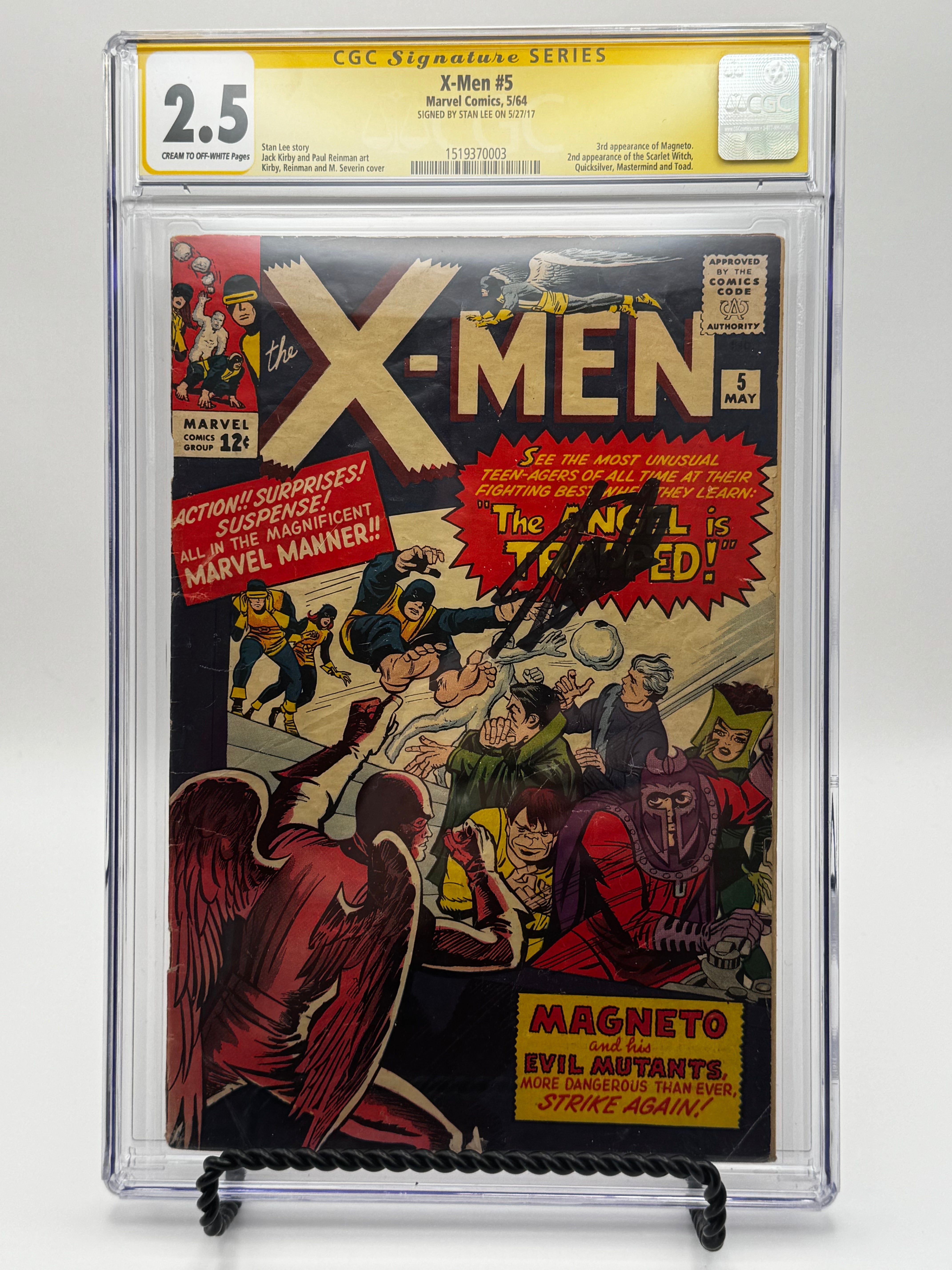 X-Men #5 CGC 2.5 Yellow Label Signed by Stan Lee 1964 [IN STOCK] Main image