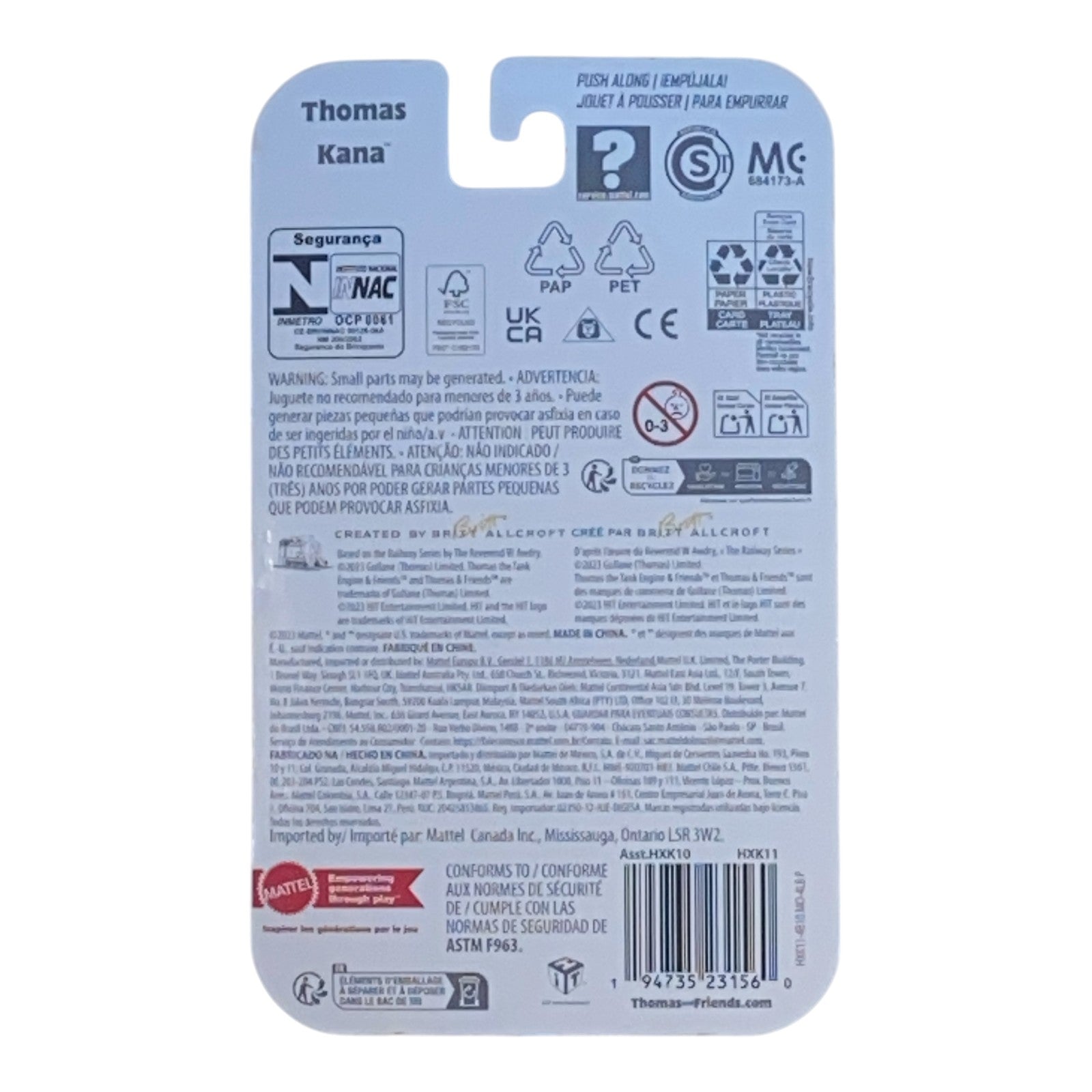 Thomas & Friends - Thomas And Kana - Fisher Price Push Along Trains -