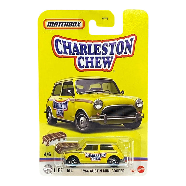Matchbox 1964 Austin Mini Cooper - Charleston Chew - Matchbox Series 4/6 - Hover Image
