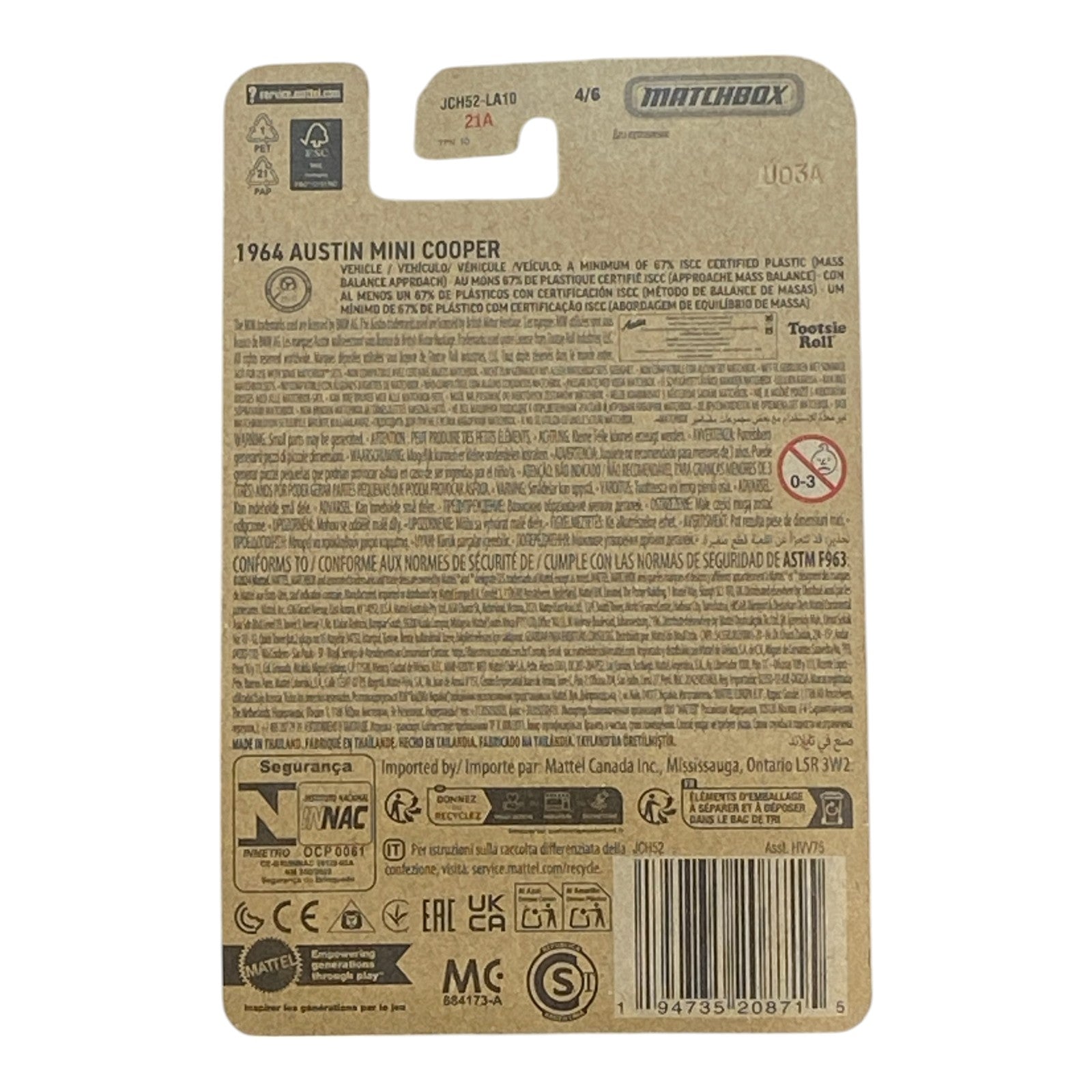 Matchbox 1964 Austin Mini Cooper - Charleston Chew - Matchbox Series 4/6 -
