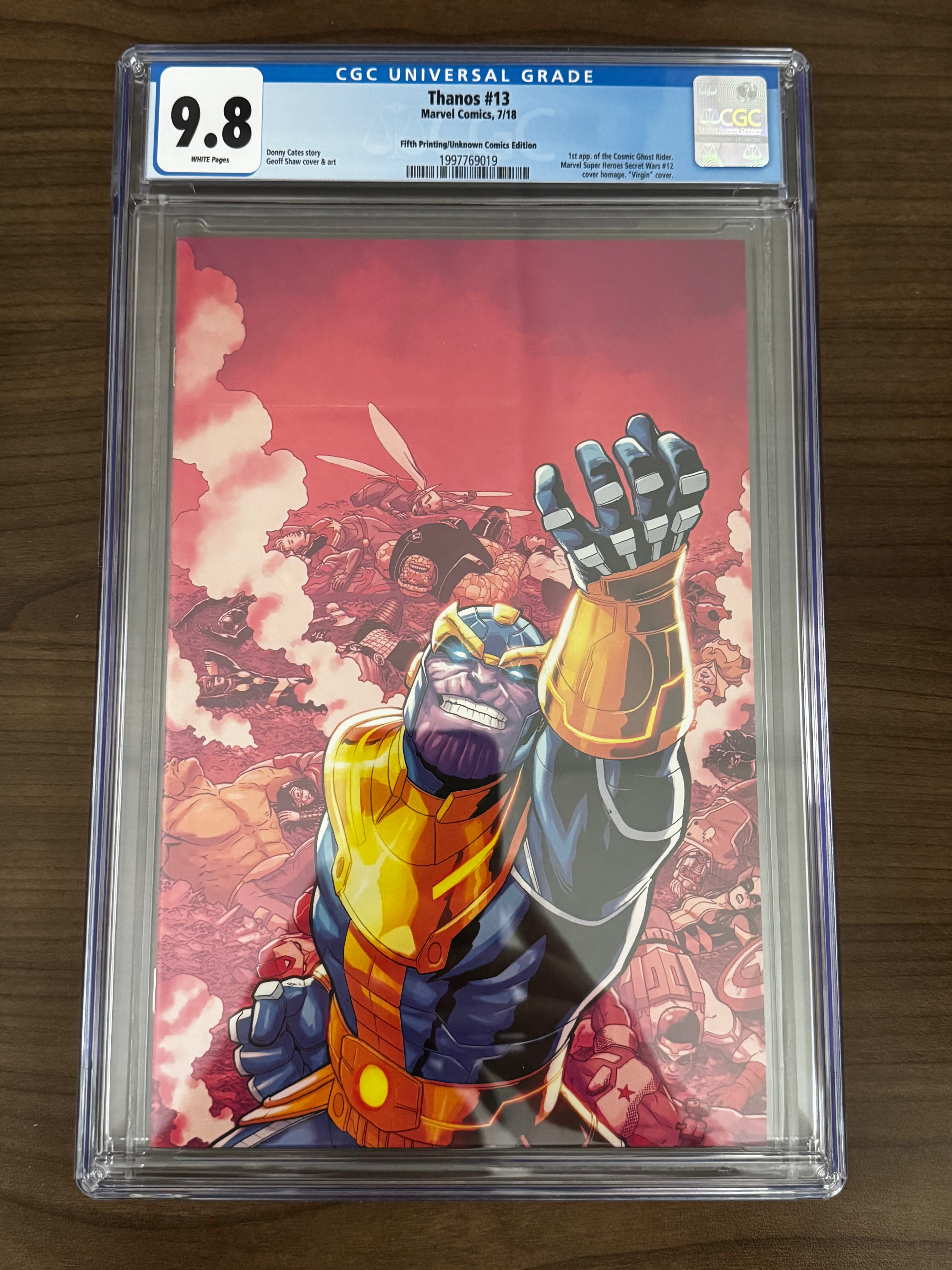 THANOS #13 5TH PTG UNKNOWN COMICS VIRGIN EXCLUSIVE CGC 9.8 BLUE LABEL[IN STOCK] Main image