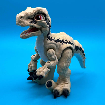 Articulated Velociraptor Dinosaur 3D Printed Toy | Stlflix | Blue | Raptor Tan