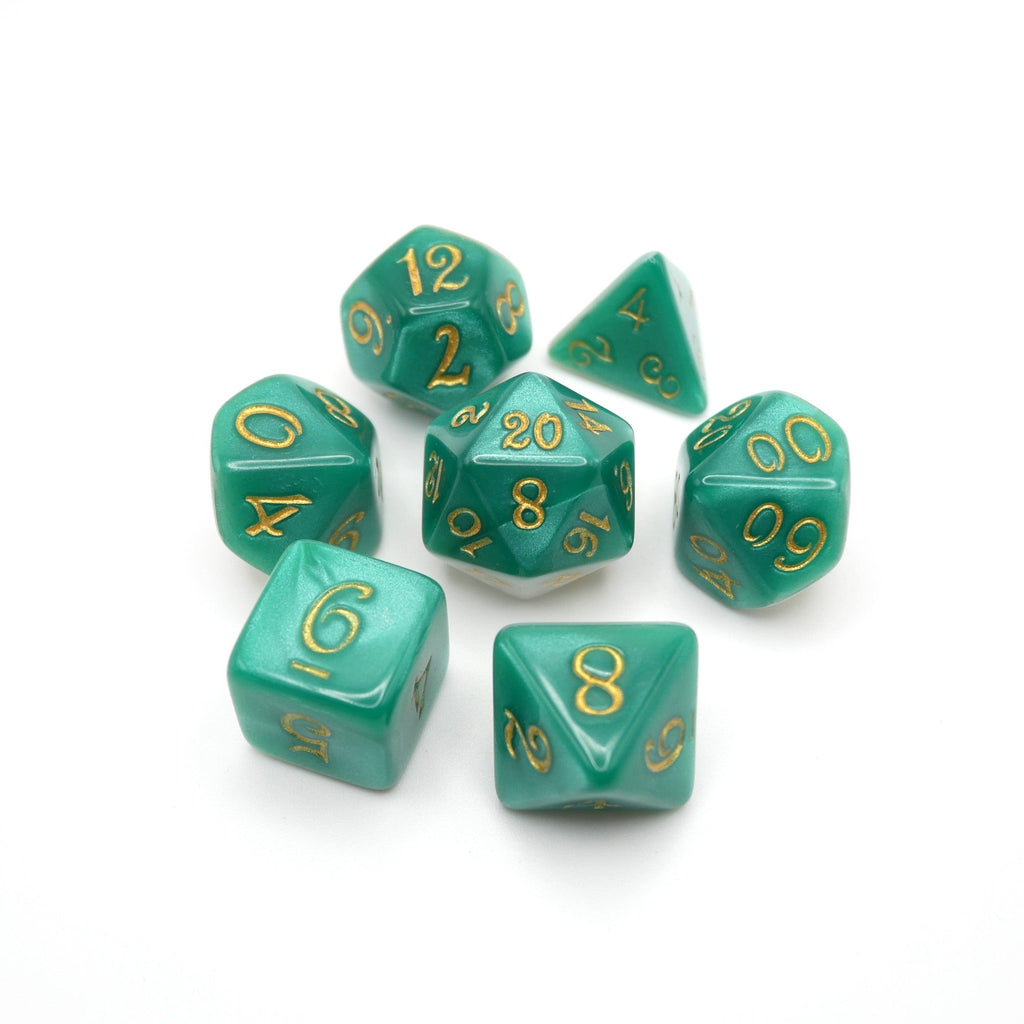 Two-Faced Iguana - 7 Piece DnD Dice Set | Acrylic RPG Gaming Dice - Collectors World Toys