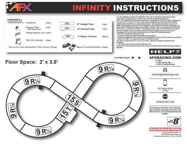 AFX - Infinity Racemasters Raceway HO Slot Car Set