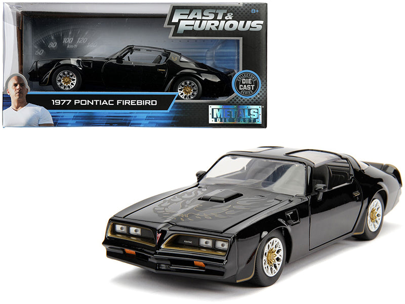 Tego���s 1977 Pontiac Firebird Black "Fast & Furious" Movie 1/24 Diecast Model Car by Jada