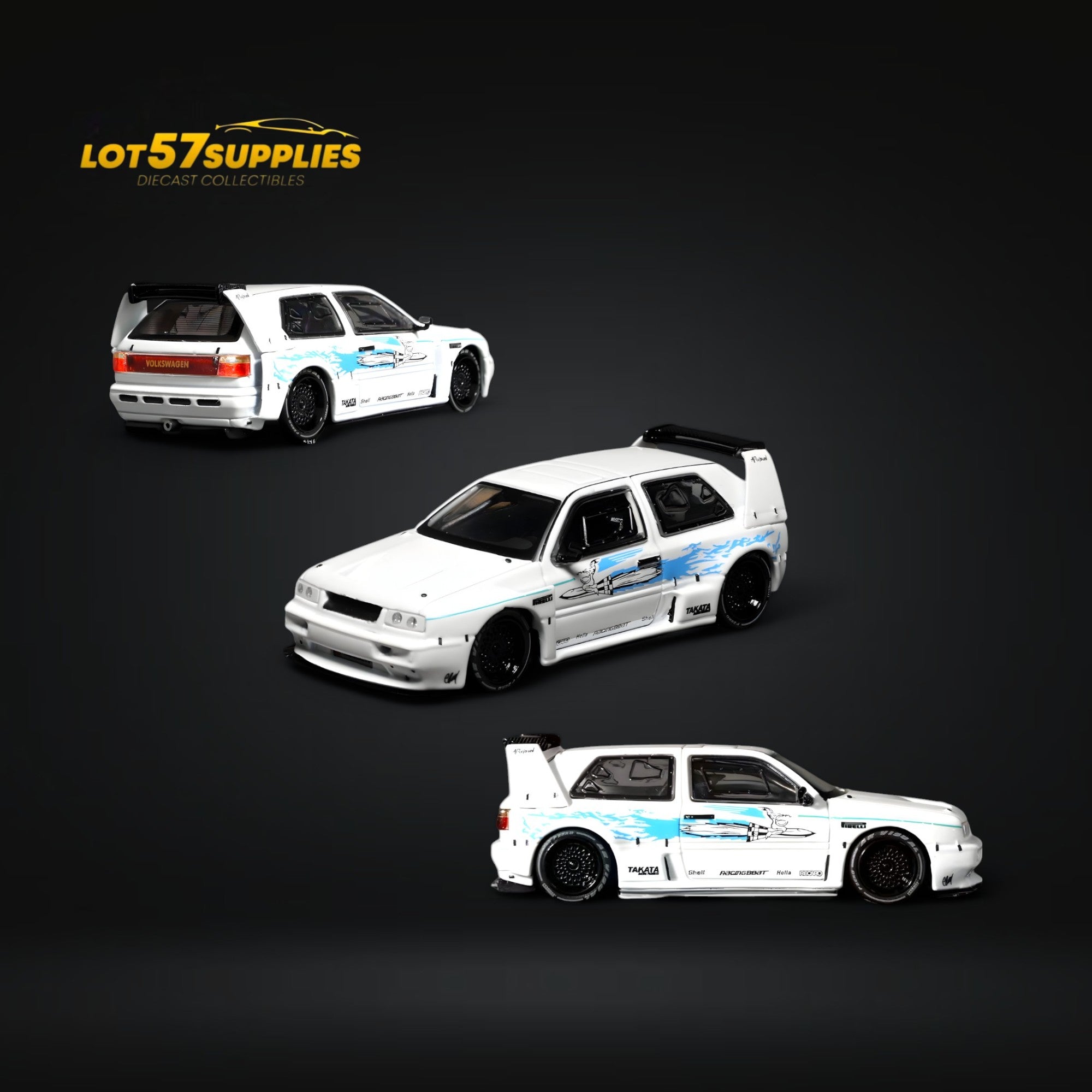 Rhino Model VW Golf Mk3 Concept - White Fast & Furious Livery 1:64 Main image