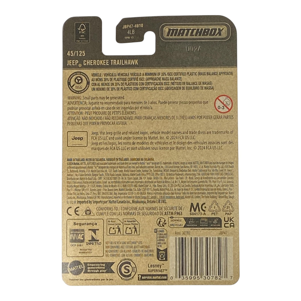 Matchbox Jeep Cherokee Trailhawk - 2025 Matchbox Series 45/125 - Collectors World Toys