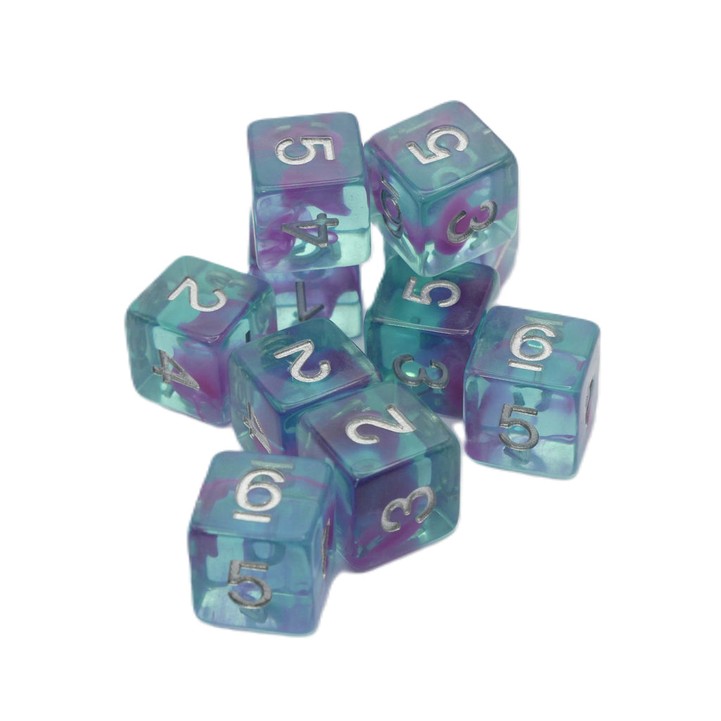 Jellyfish Essence 10d6 - DnD Dice Set | Acrylic RPG Gaming Dice - Collectors World Toys