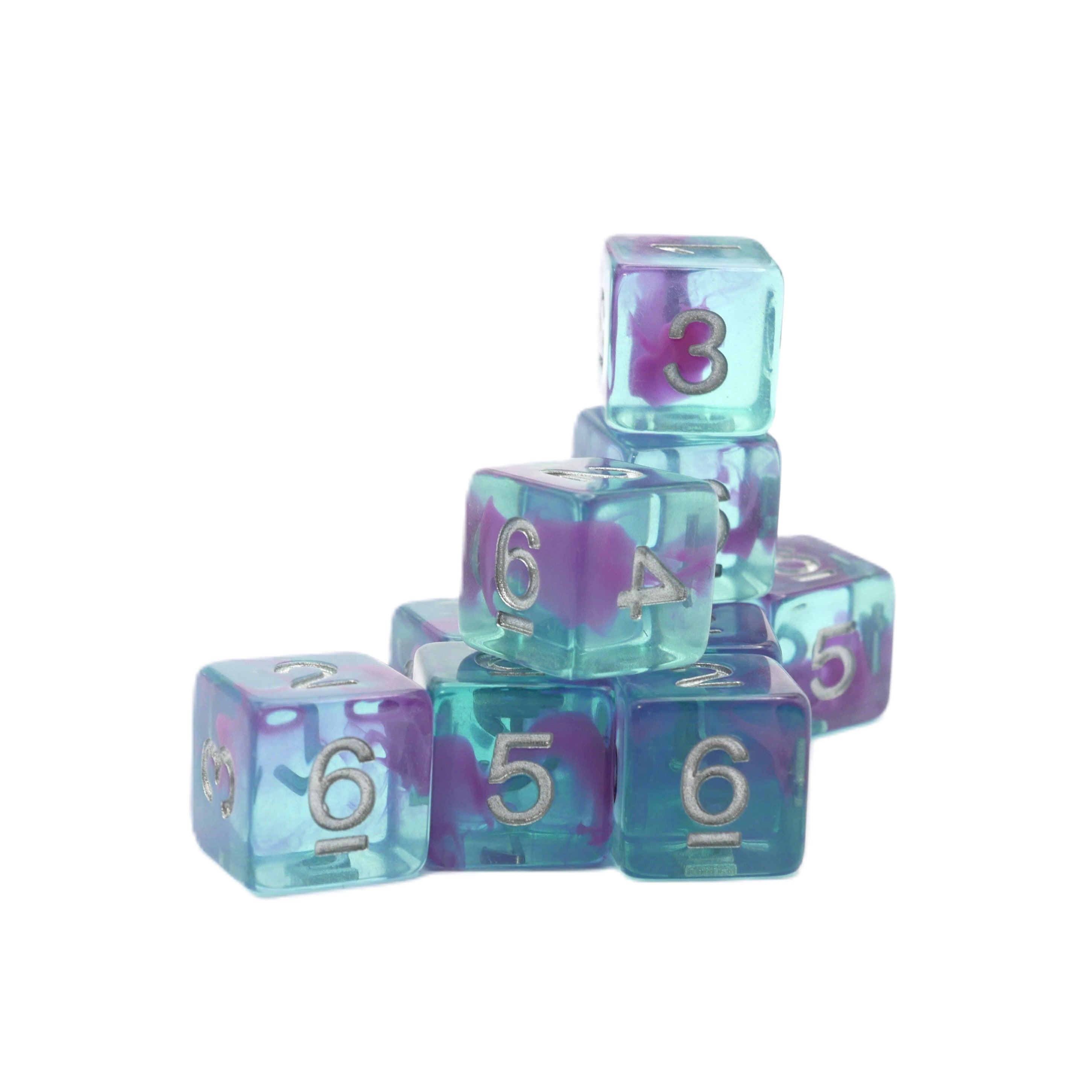 Jellyfish Essence 10d6 - DnD Dice Set | Acrylic RPG Gaming Dice Main image
