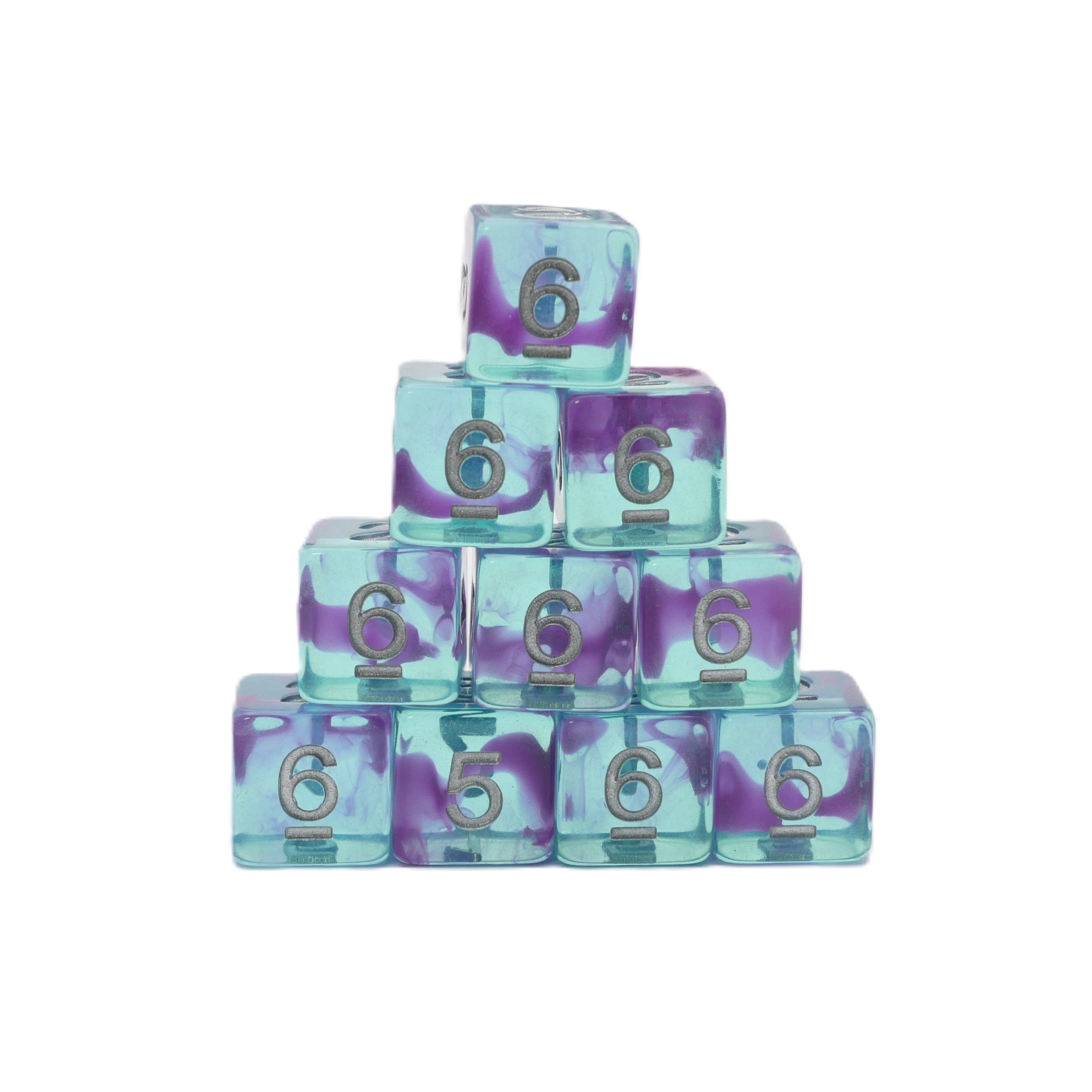 Jellyfish Essence 10d6 - DnD Dice Set | Acrylic RPG Gaming Dice - Collectors World Toys