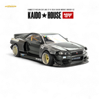 (Pre-Order) Kaido House x Mini GT Nissan Skyline GT-R (R34) Kaido Works GReddy V2 - Black w/ Carbon 1:64