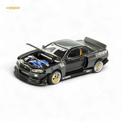 (Pre-Order) Kaido House x Mini GT Nissan Skyline GT-R (R34) Kaido Works GReddy V2 - Black w/ Carbon 1:64 - Collectors World Toys