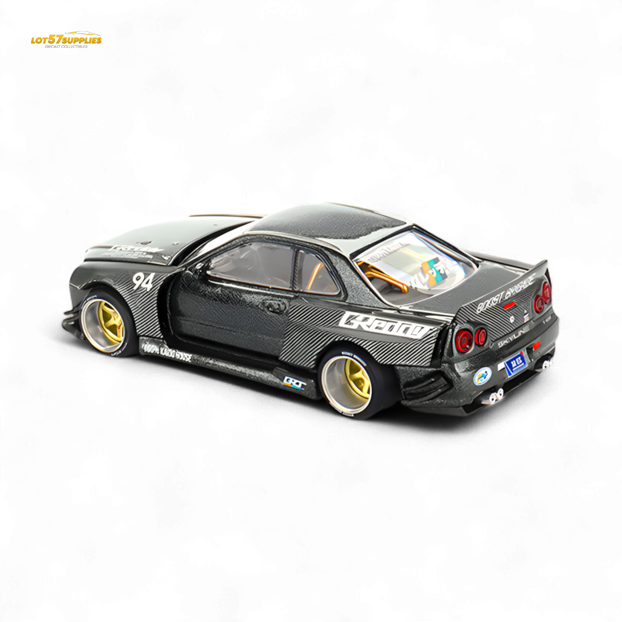 (Pre-Order) Kaido House x Mini GT Nissan Skyline GT-R (R34) Kaido Works GReddy V2 - Black w/ Carbon 1:64 - Collectors World Toys