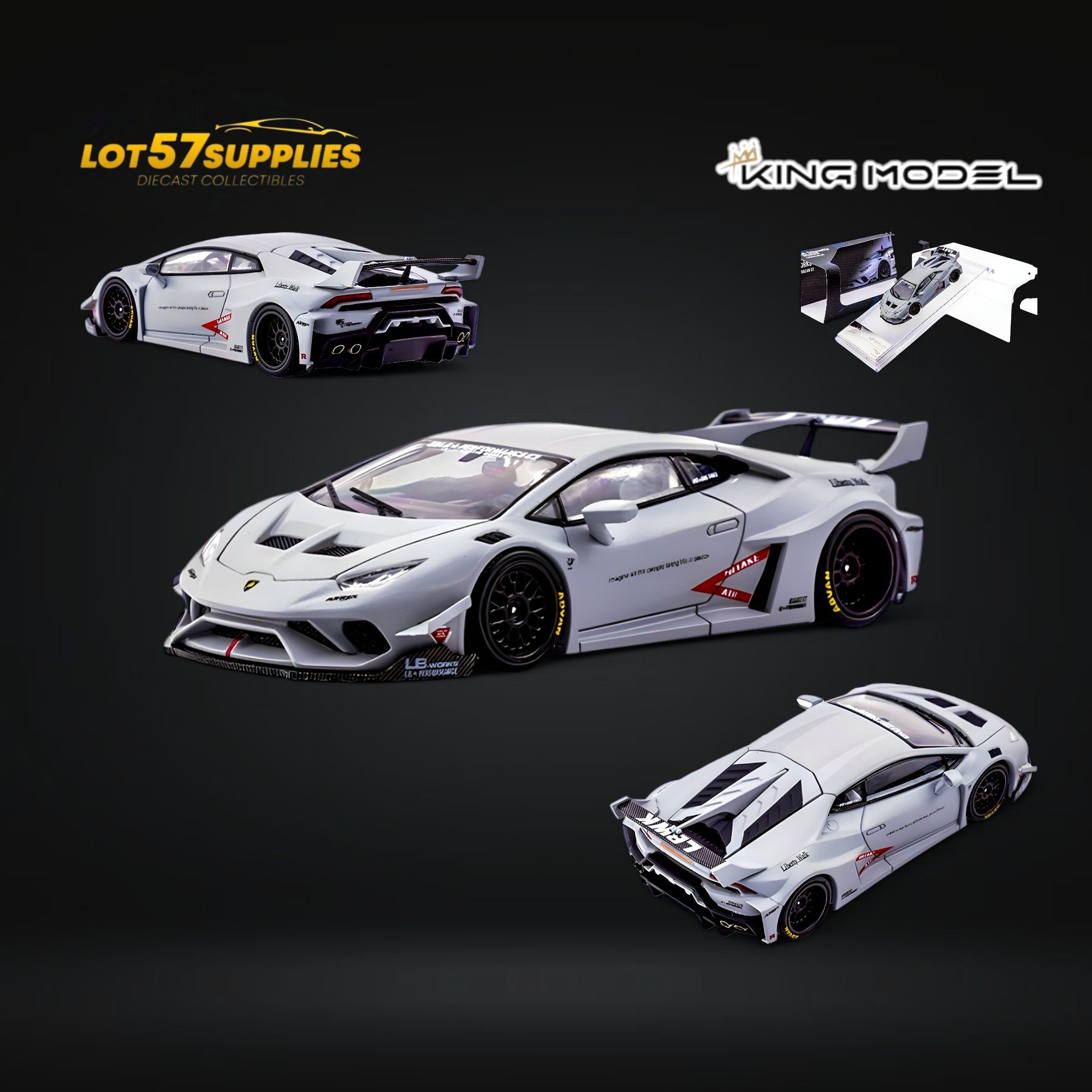 (Pre-Order) King Model LBWK Huracan - Air Force Grey 1:64 Main image
