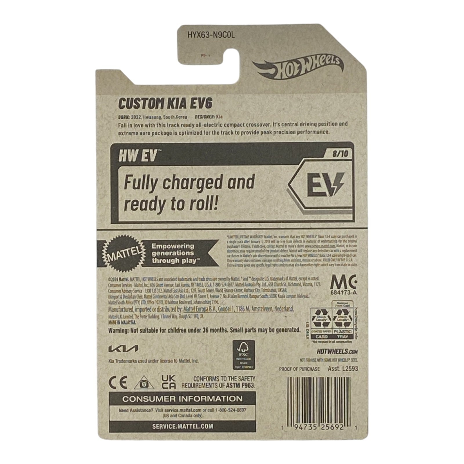 Hot Wheels Custom Kia EV6 - HW EV Series 8/10 - Collectors World Toys