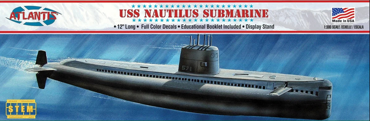 1:300 USS Nautilus Nuclear-Powered Submarine (SSN-571) (STEM Science, Technology, Engineering and Mathematics) Plastic Model Kit