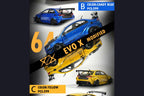 Error404 Model Mitsubishi Evolution X Varis Widebody in Candy Blue OR Yellow 1:64 Each Limited to 299 Pcs - Collectors World Toys