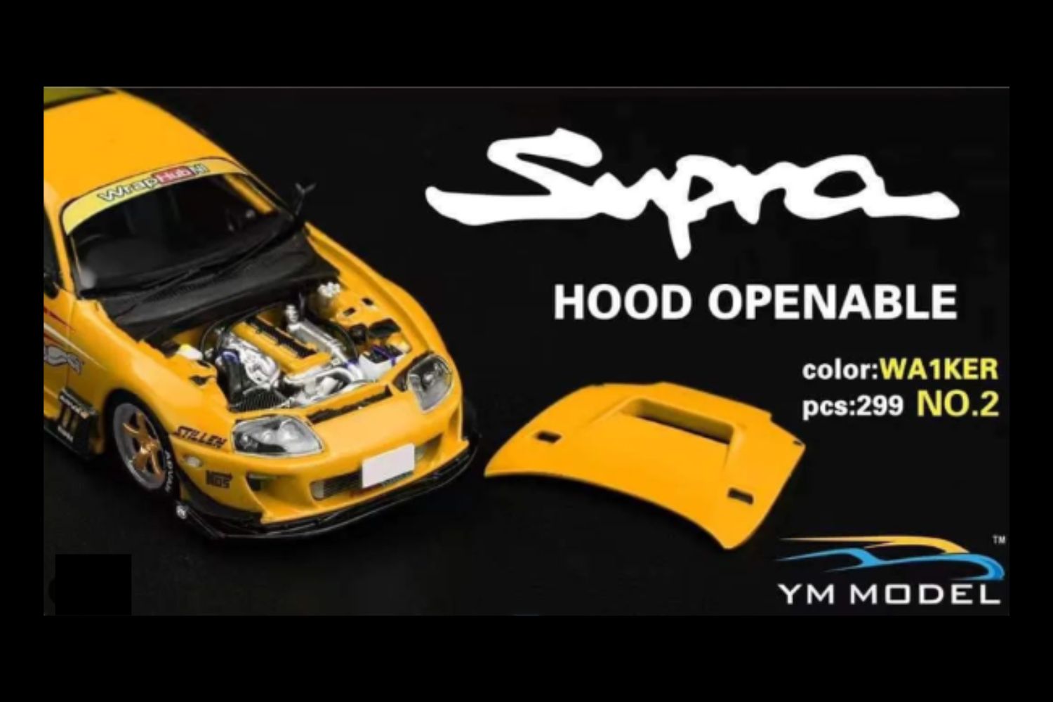 YM Model Toyota Supra JZA80 Paul Walker Need For Speed Tribute 299 Pcs V2 1:64 - Collectors World Toys