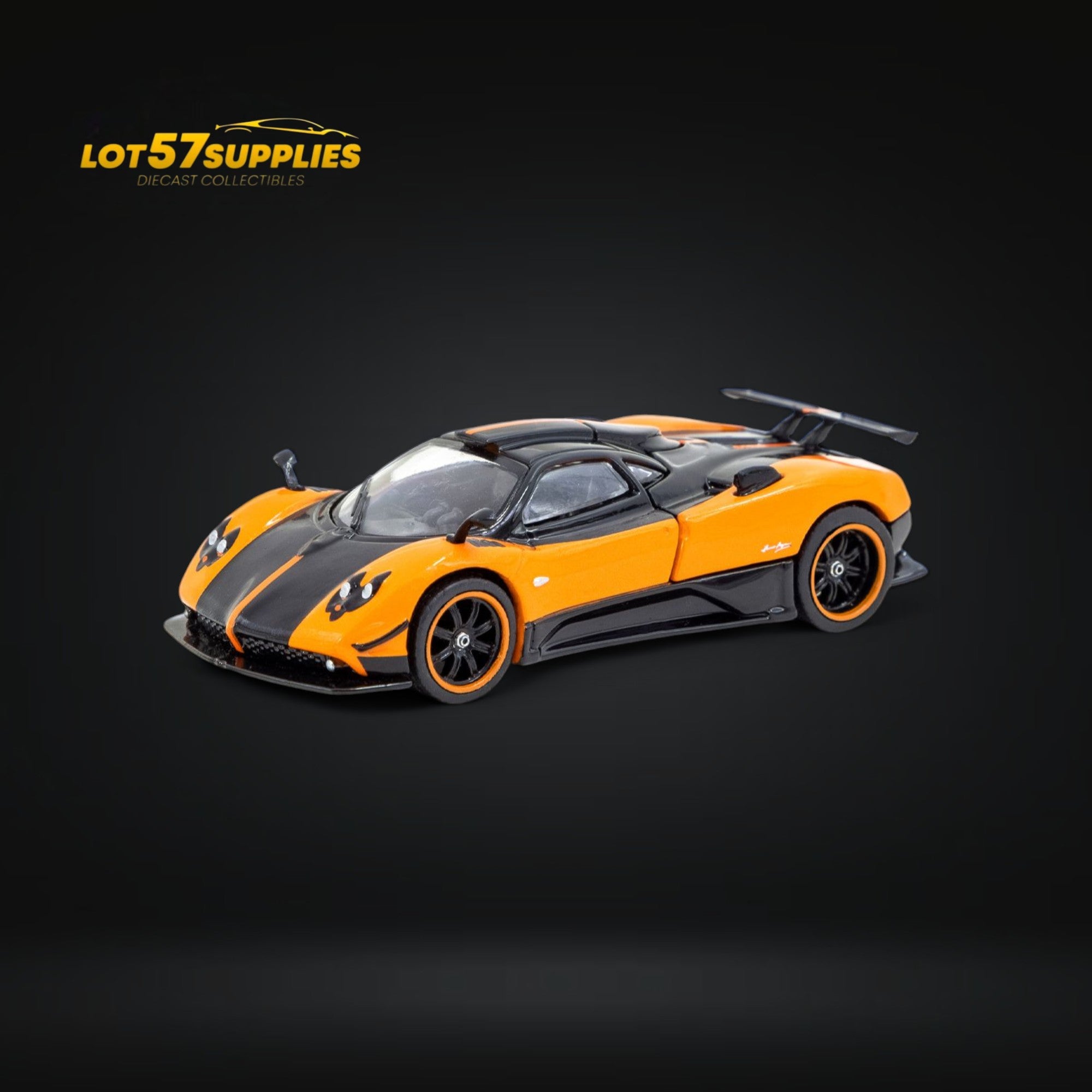 Tarmac Works Global64 Pagani Zonda Arancio Saint Tropez Item #T64G-TL021-OR 1:64 - Collectors World Toys Main image