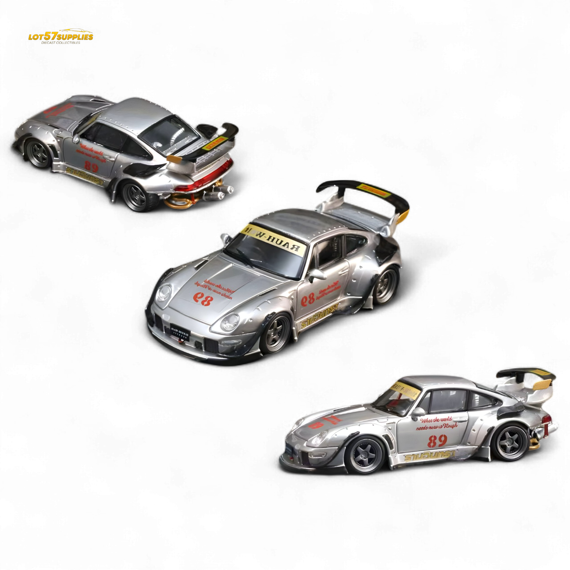 Street Weapon Porsche RWB 993 Double Exhaust Heavenly Livery Lower Tail 1:64 Main image