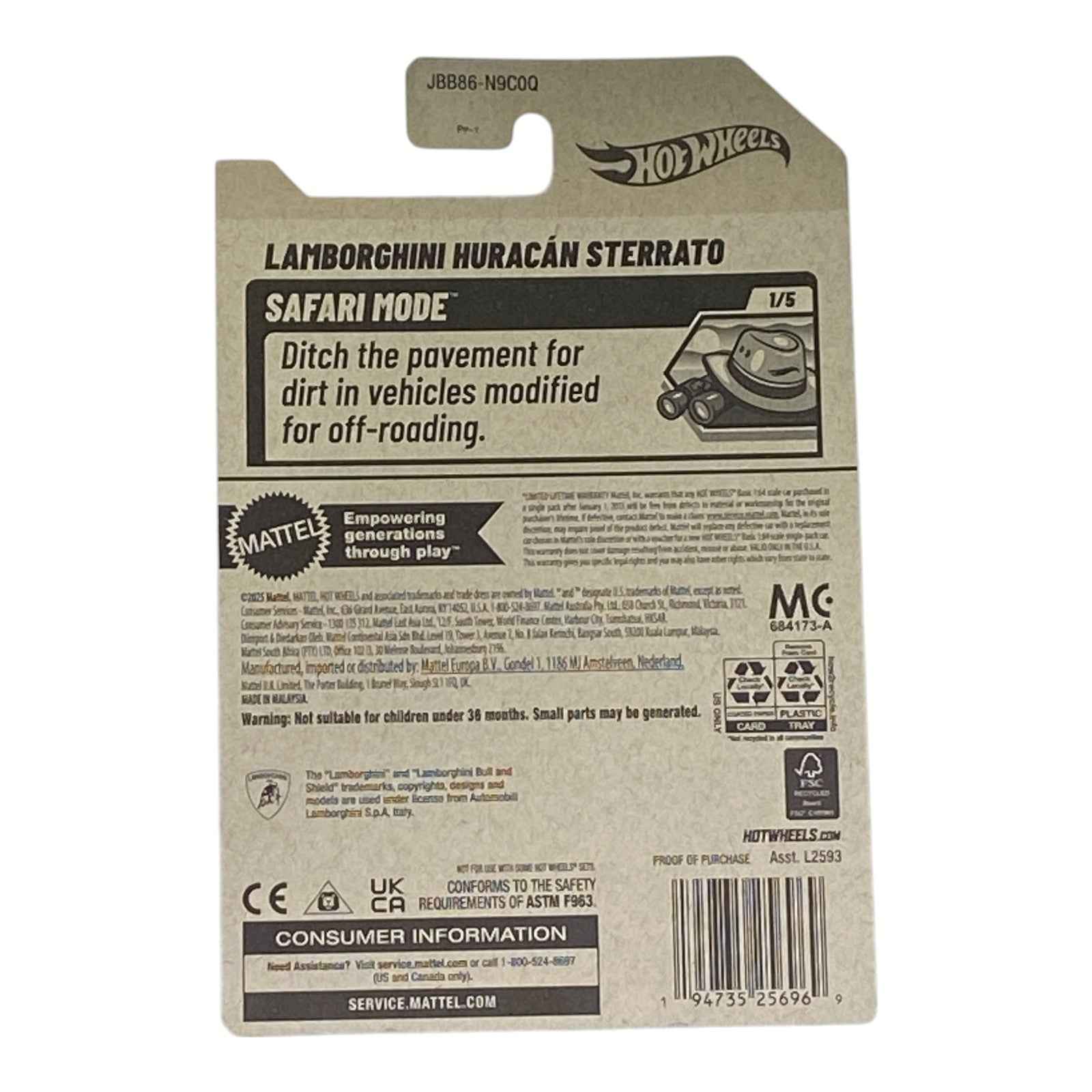 Hot Wheels Lamborghini Huracán Sterrato Yellow Safari Mode Secondary image
