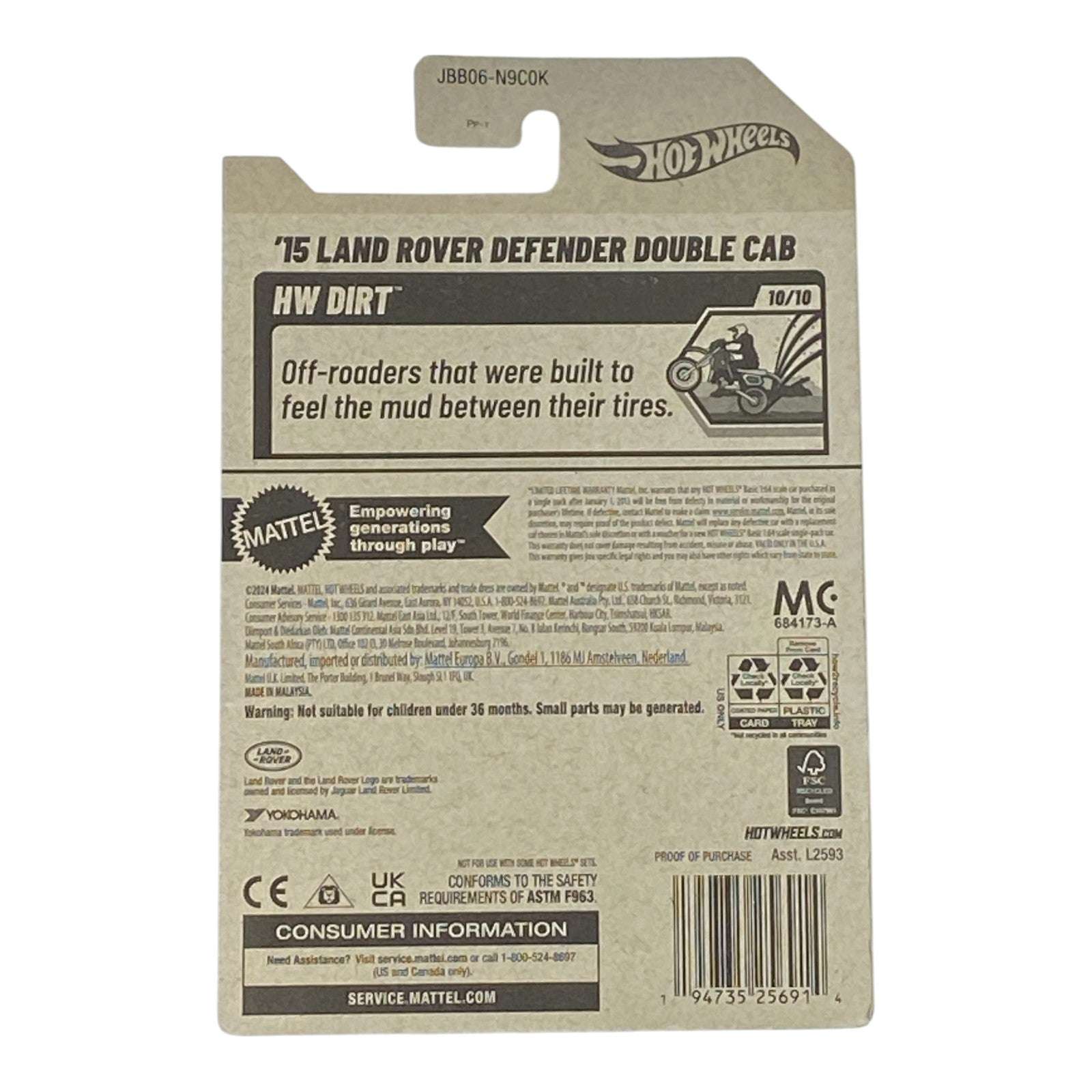 Hot Wheels '15 Land Rover Defender Double Cab - HW Dirt Series 10/10 Secondary image