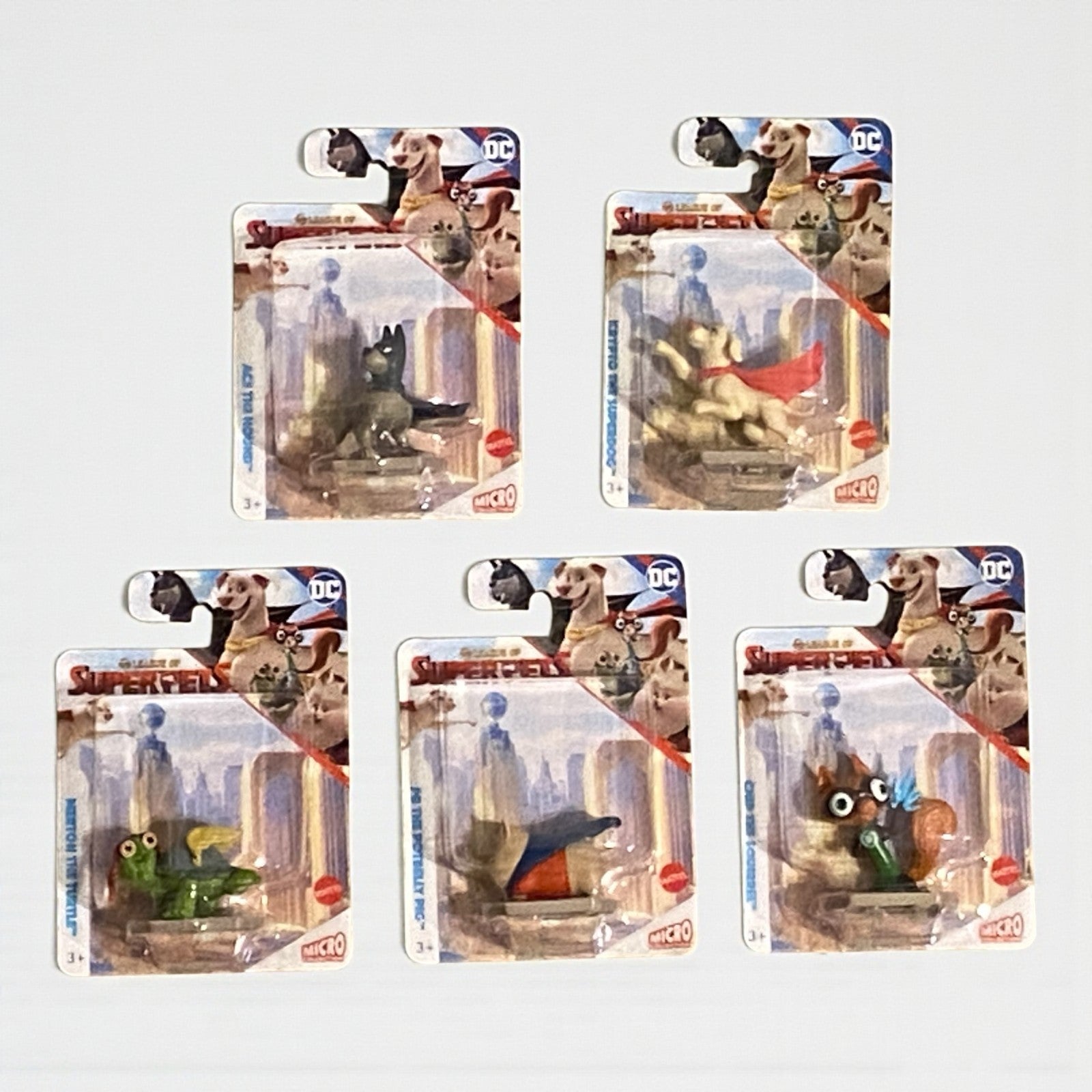 League of Super-Pets Complete Set of 5 Figures Krypto Ace Merton PB Chip Main image