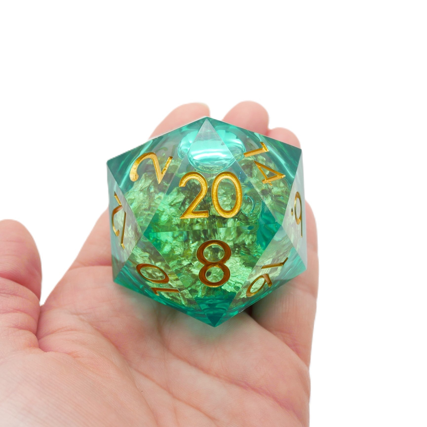 Leprechaun's Gold - Giant D20 Liquid Core DnD Dice Set | Acrylic RPG Gaming Dice - Collectors World Toys