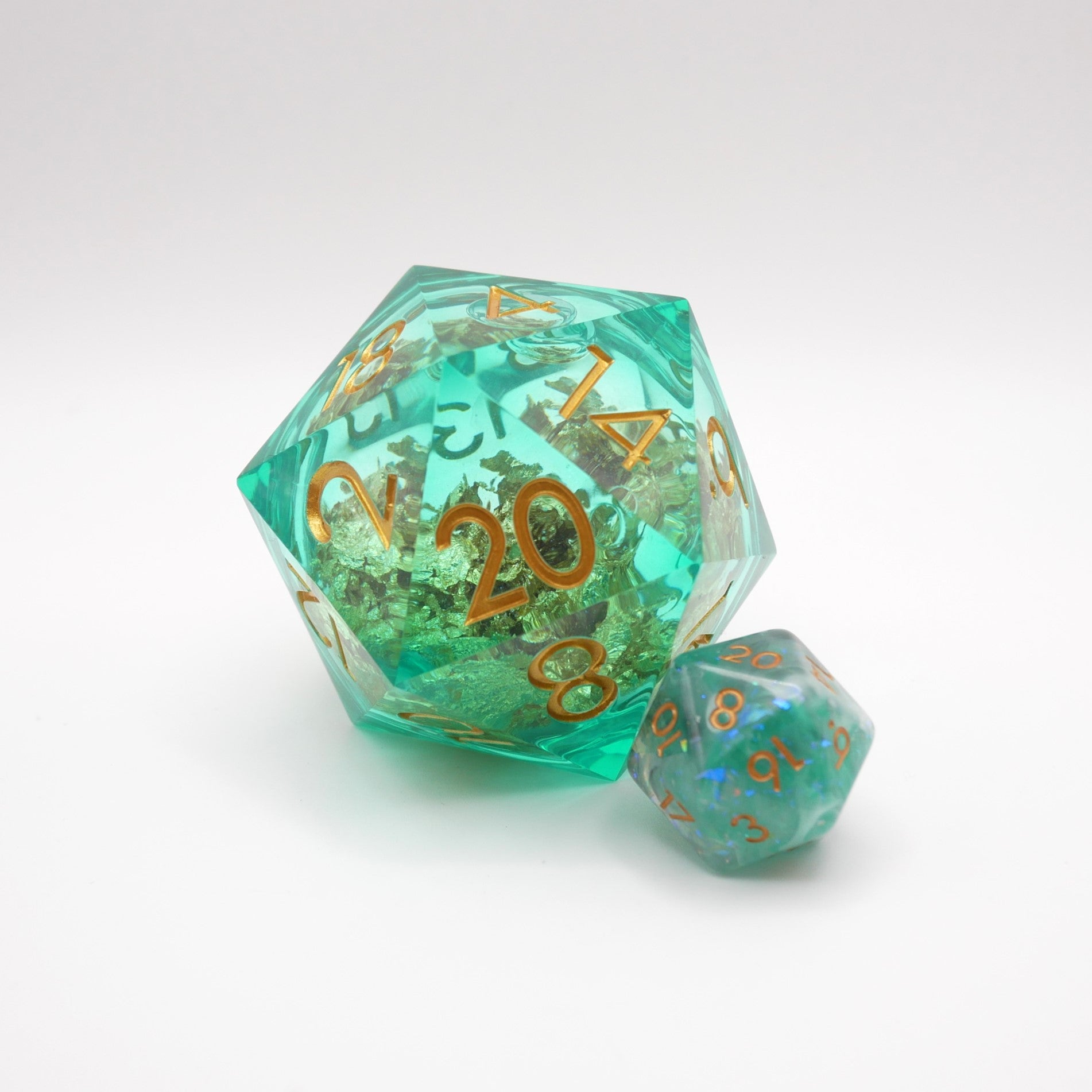 Leprechaun's Gold - Giant D20 Liquid Core DnD Dice Set | Acrylic RPG Gaming Dice - Collectors World Toys