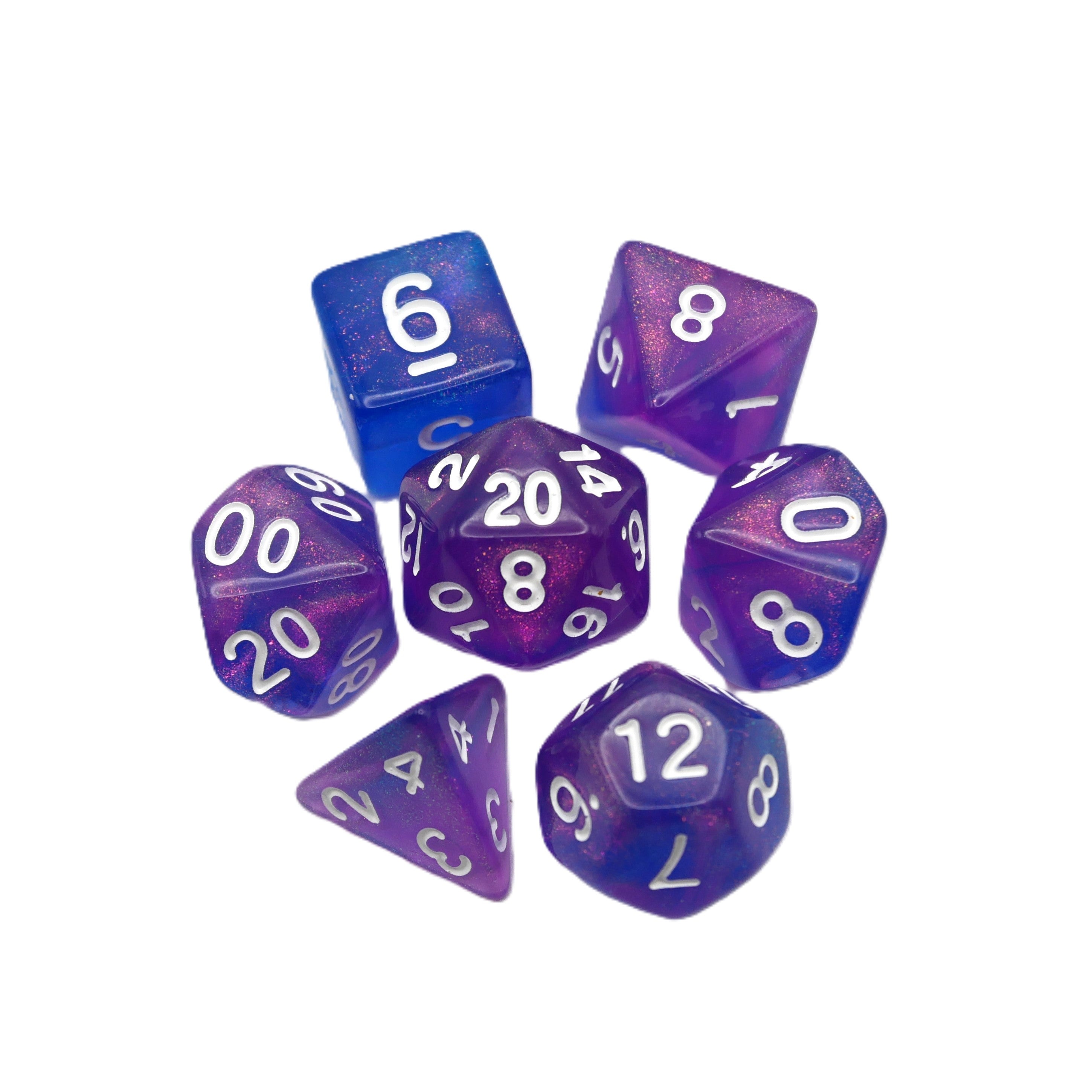 Liquid Karma - 7 Piece DnD Dice Set | Acrylic RPG Gaming Dice - Collectors World Toys