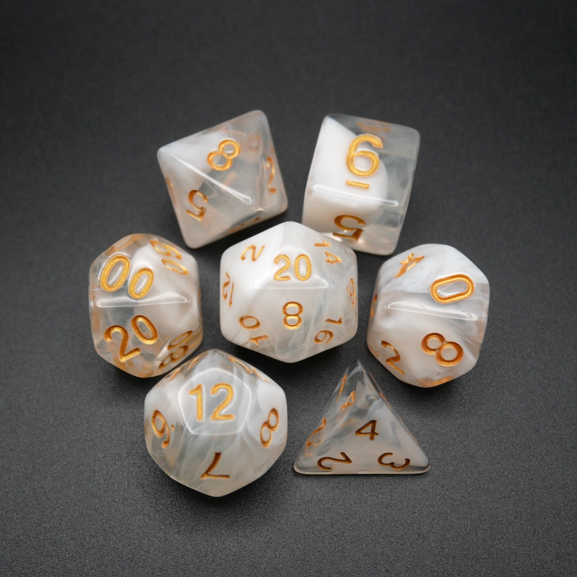 Lost Memories - 7 Piece DnD Dice Set | Acrylic RPG Gaming Dice - Collectors World Toys