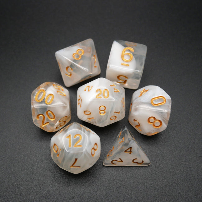 Lost Memories - 7 Piece DnD Dice Set | Acrylic RPG Gaming Dice - Collectors World Toys Hover Image