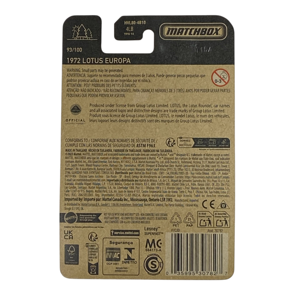 Matchbox 1972 Lotus Europa - Matchbox Series 93/100 - Collectors World Toys