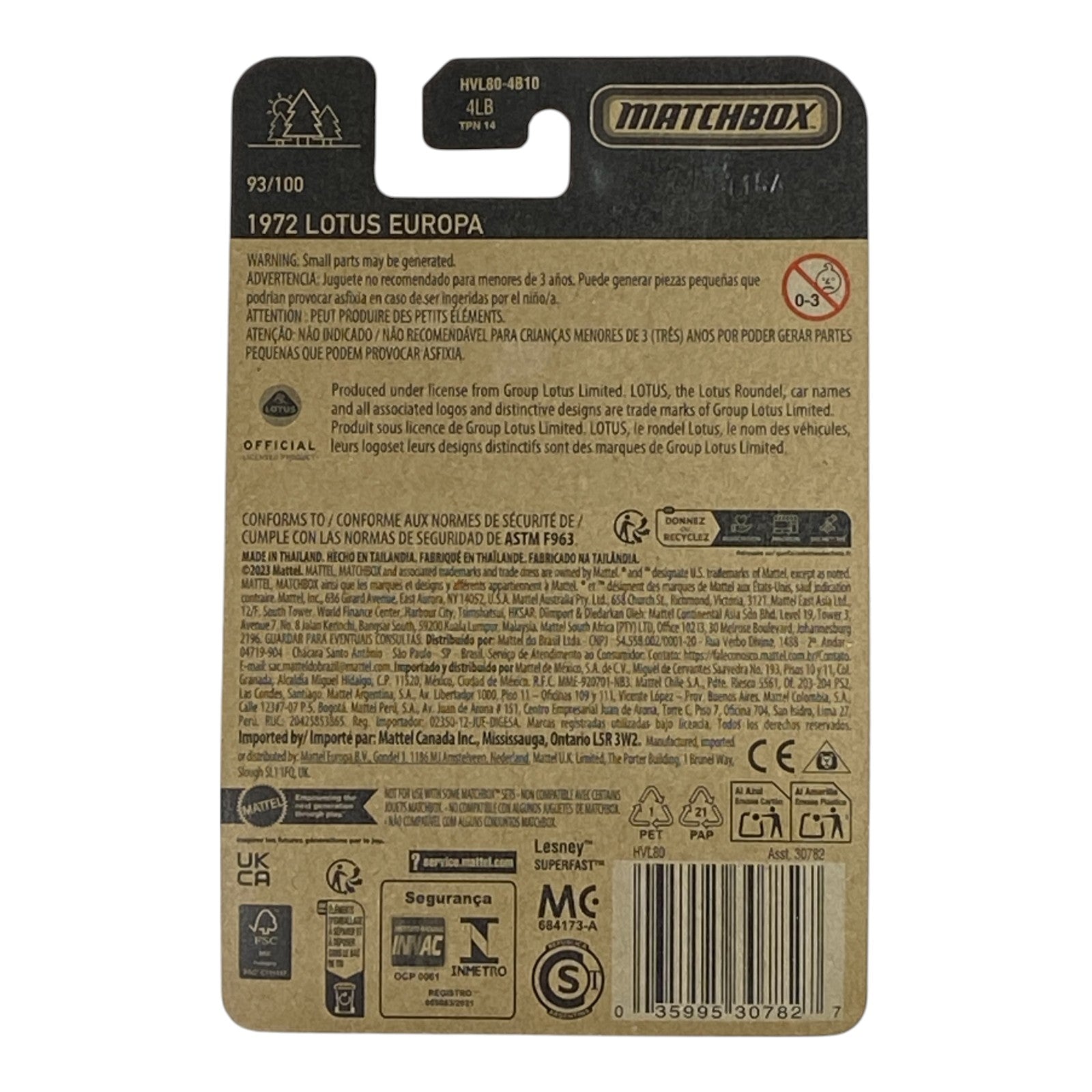 Matchbox 1972 Lotus Europa - Matchbox Series 93/100 - Collectors World Toys