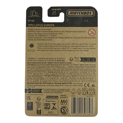 Matchbox 1972 Lotus Europa - Matchbox Series 93/100