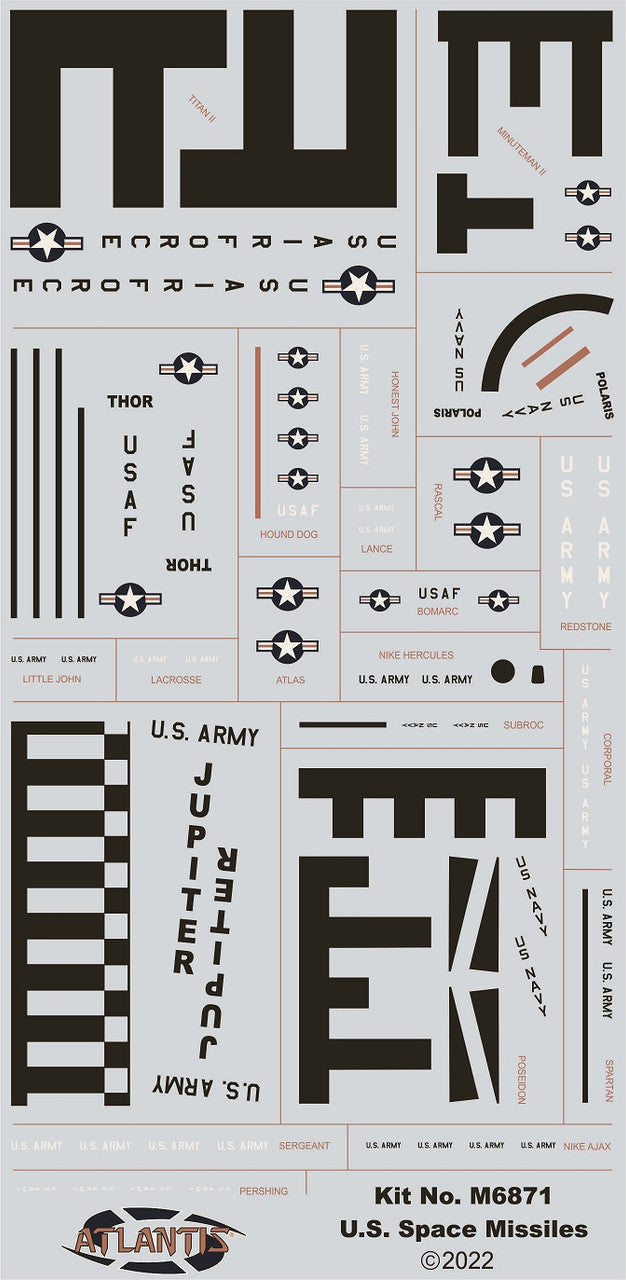 1:128 U.S. Space Missiles Set (36 Missiles) (STEM Science, Technology, Engineering and Mathematics)