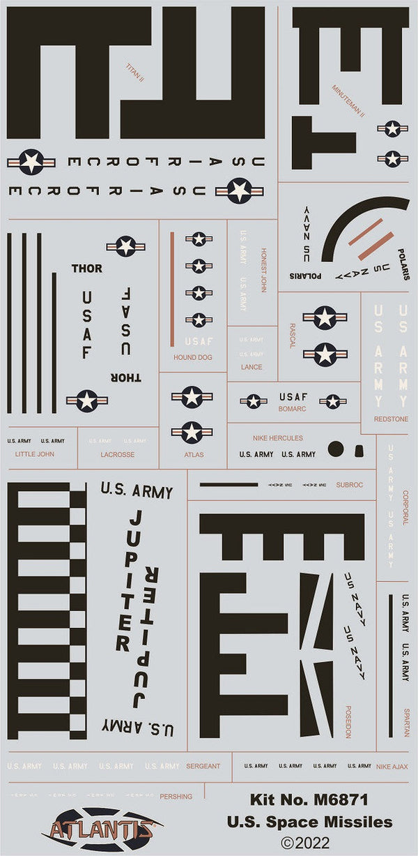 1:128 U.S. Space Missiles Set (36 Missiles) (STEM Science, Technology, Engineering and Mathematics)