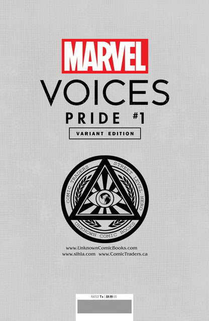 Marvels Voices Pride #1 Unknown Comics Tyler Kirkham Exclusive Virgin Var (06/23/2021) - Collectors World Toys