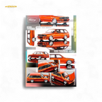 Mortal BMW E30 Crock - Openable Hood - Cambered in Sunset Orange 1:64