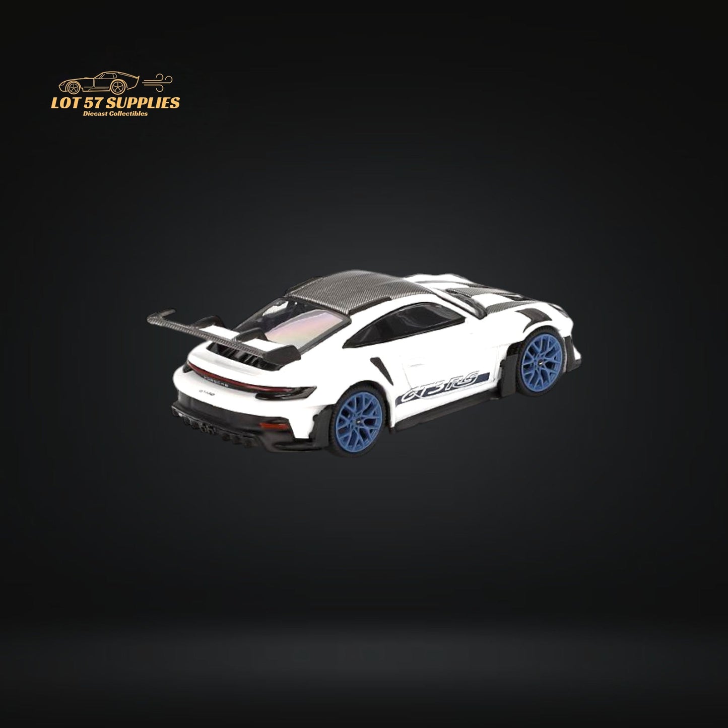 (Pre-Order) Mini-GT Porsche 911 992 GT3 RS Weissach Package White w/ Indigo Blue #853 1:64 MGT00853 - Collectors World Toys