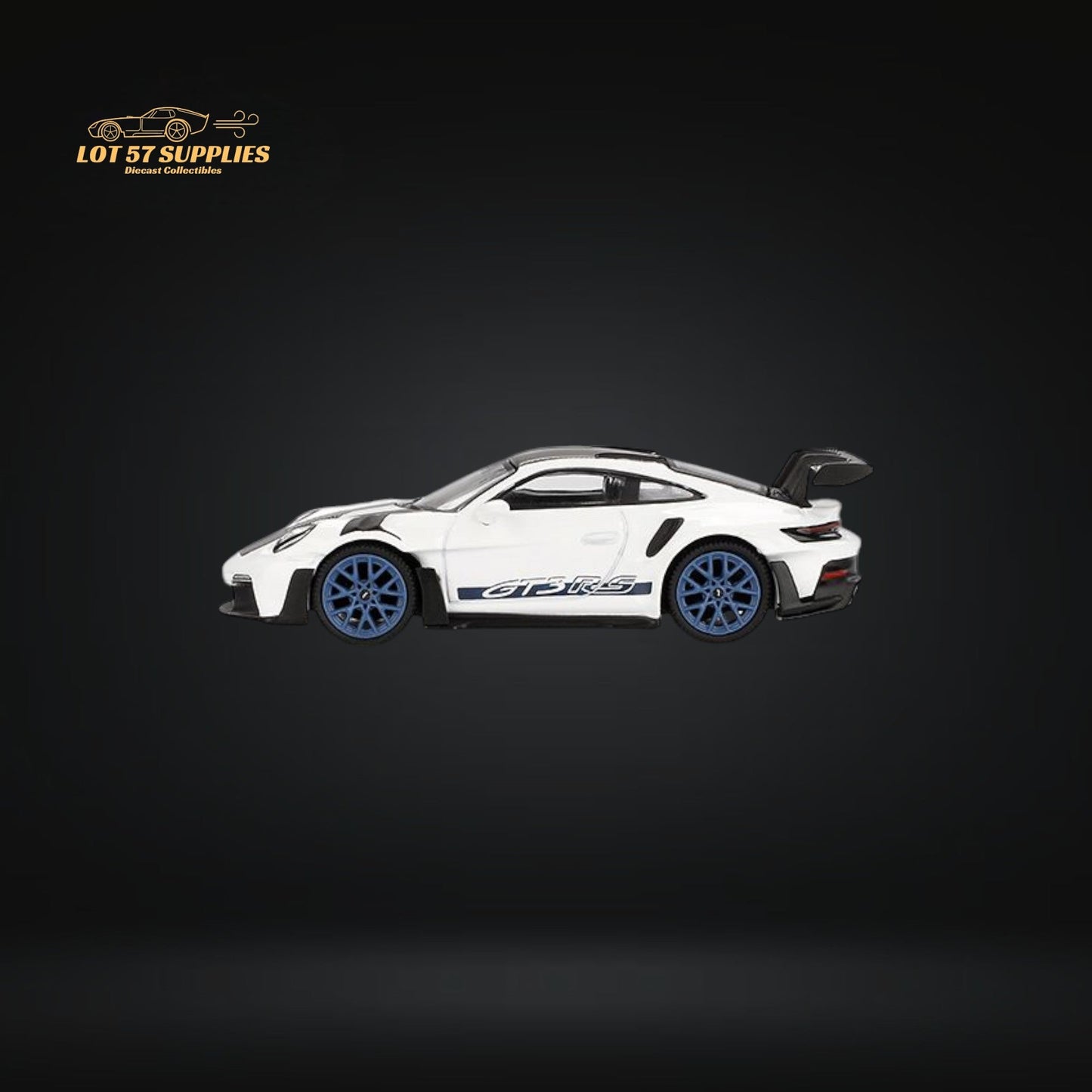 (Pre-Order) Mini-GT Porsche 911 992 GT3 RS Weissach Package White w/ Indigo Blue #853 1:64 MGT00853 - Collectors World Toys