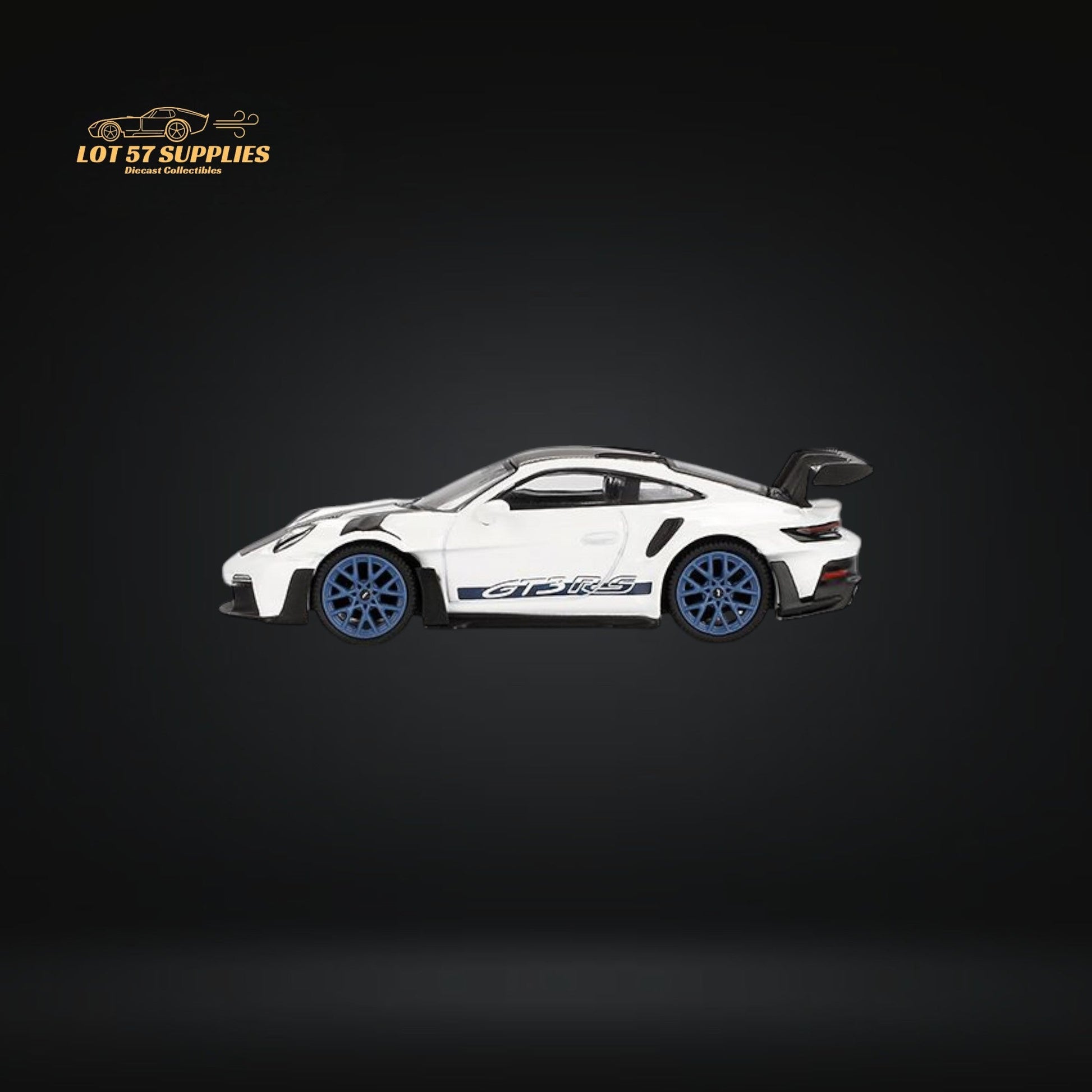 (Pre-Order) Mini-GT Porsche 911 992 GT3 RS Weissach Package White w/ Indigo Blue #853 1:64 MGT00853 - Collectors World Toys