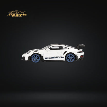 (Pre-Order) Mini-GT Porsche 911 992 GT3 RS Weissach Package White w/ Indigo Blue #853 1:64 MGT00853 - Collectors World Toys