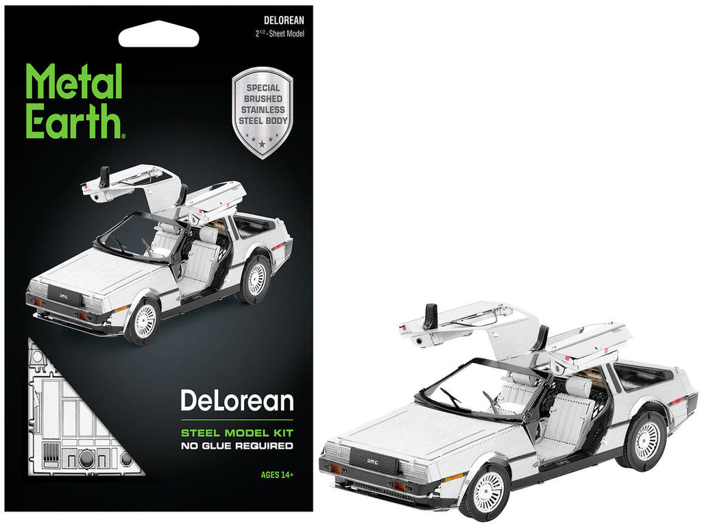 Metal Earth - Model Kit DeLorean Brushed Metal (Moderate Difficulty) Steel Model