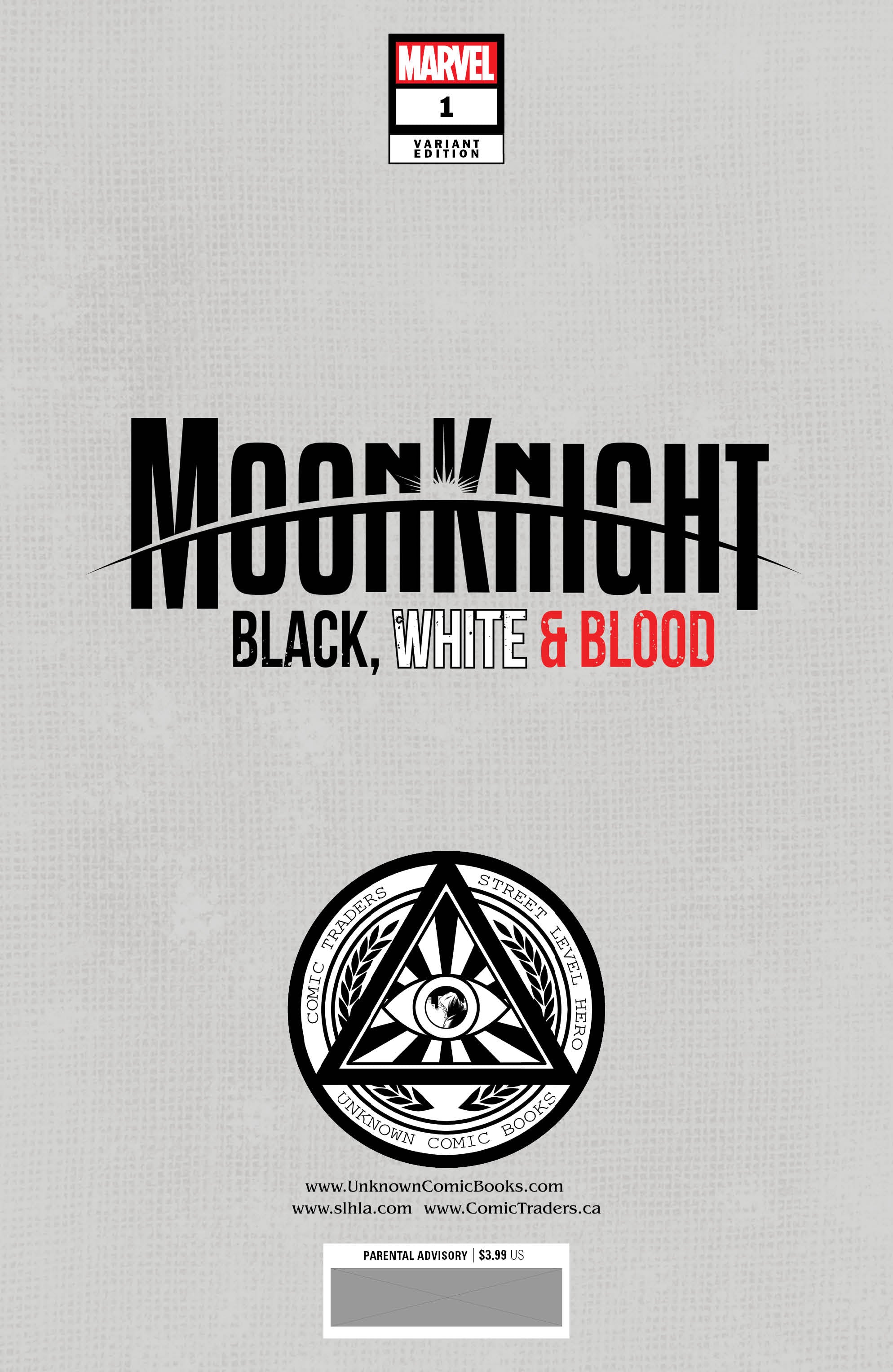 Moon Knight: Black, White & Blood 1 Unknown Comics Creees Exclusive Virgin Var (05/11/2022) - Collectors World Toys