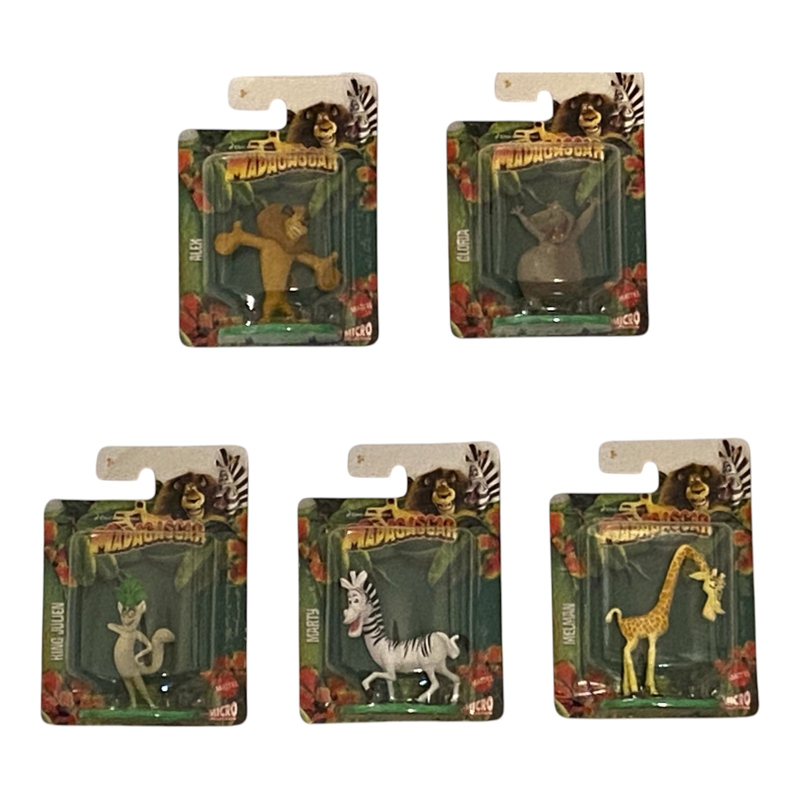 Madagascar Micro Figure / Cake Toppers set of 5