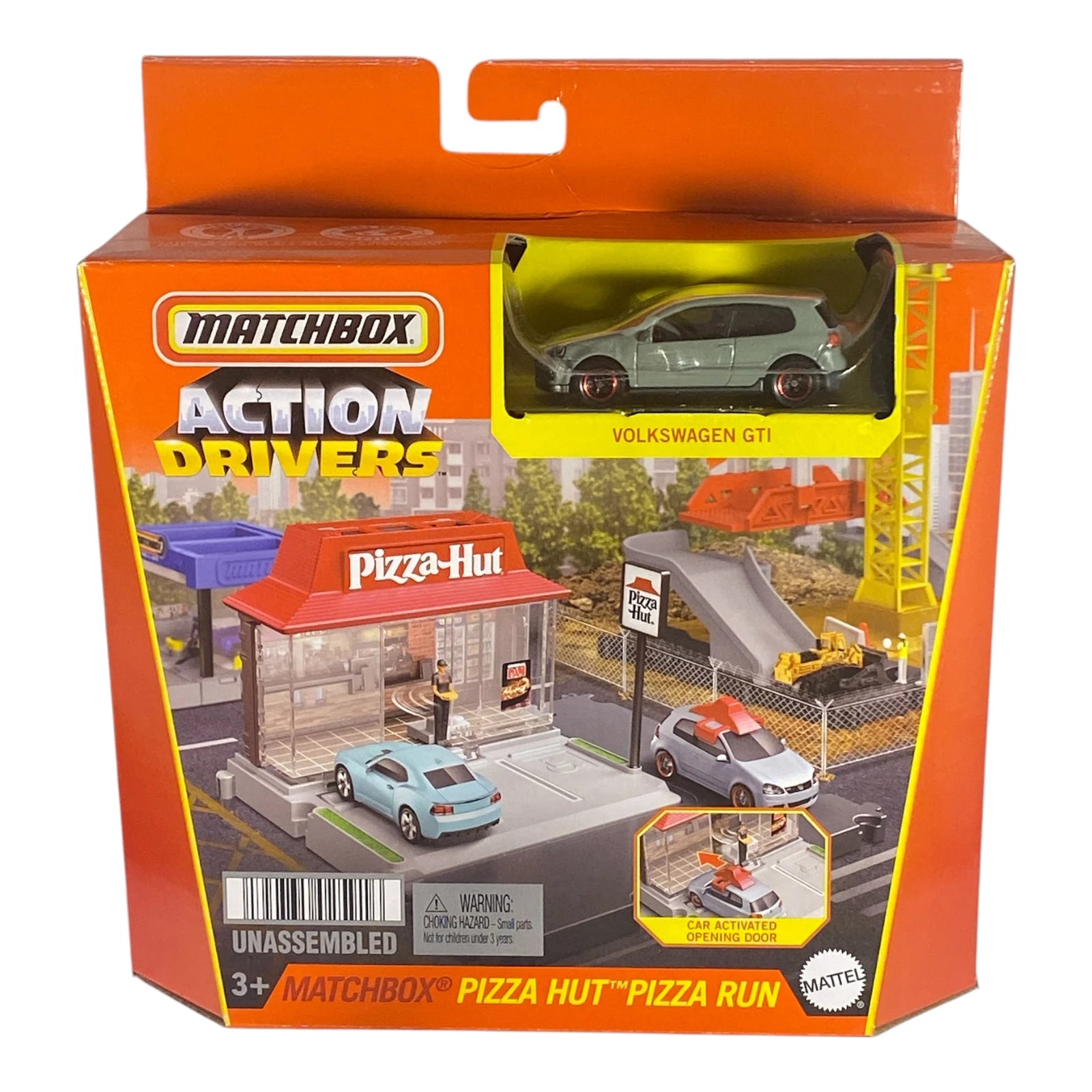 Matchbox Pizza Hut Pizza Run - Action Drivers Vehicle Playset w/ Volkswagen GTI