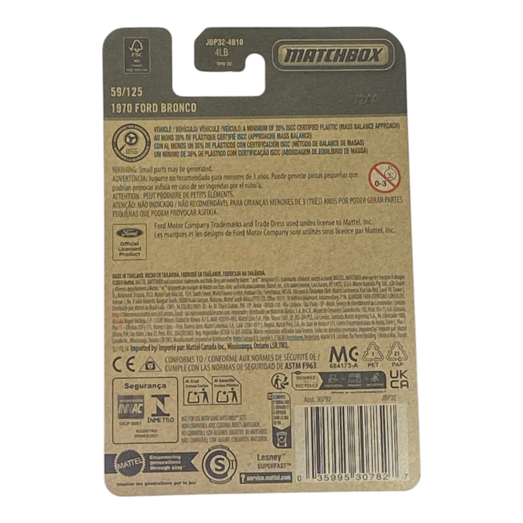 Matchbox 1970 Ford Bronco - 2025 Matchbox Series 59/125 - Collectors World Toys